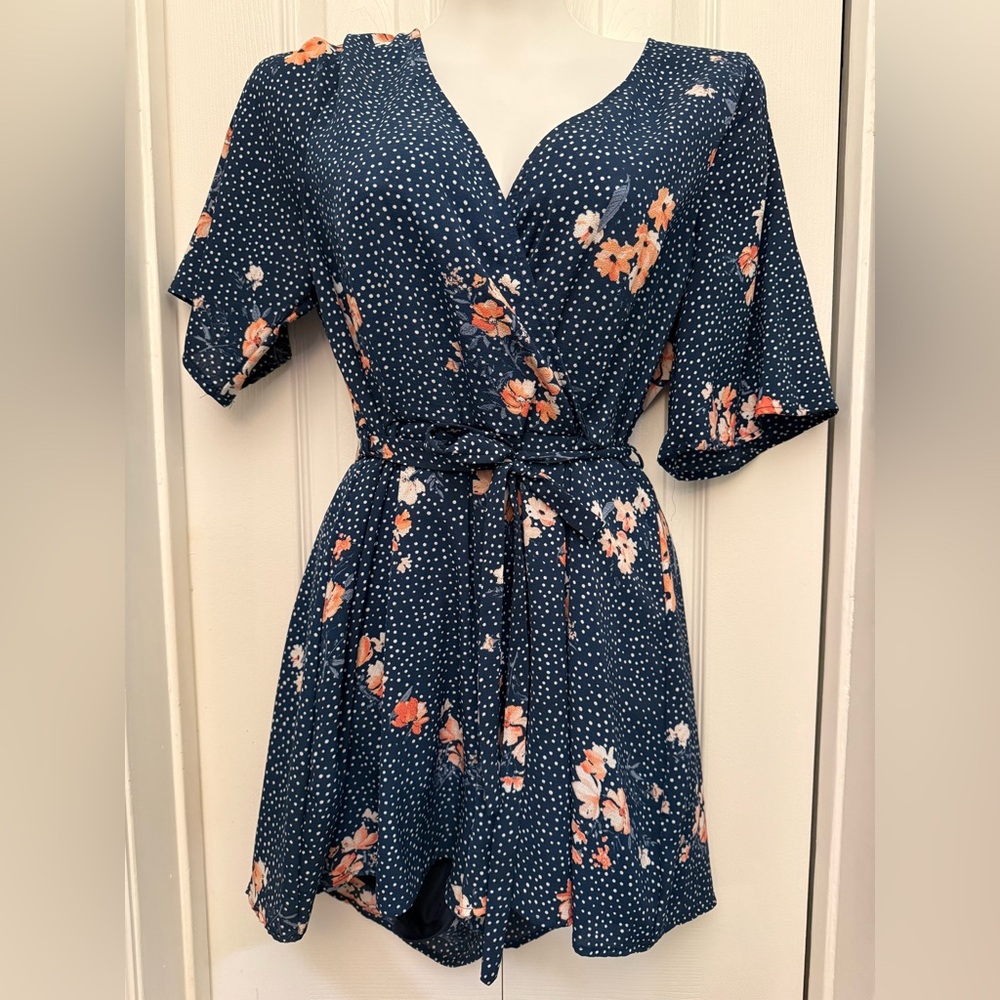 Navy Floral Romper
